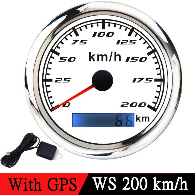 85MM GPS Speedometer 30/60/120/200/300 Kmh Waterproof Boat Car Truck Speed Gauge Meter With GPS Antenna For Marine Boat Motor - KiwisLove