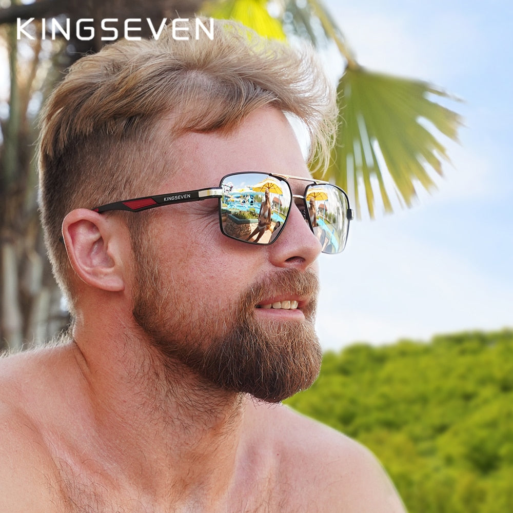 KINGSEVEN Aluminum Men's Sunglasses Polarized Lens Brand Design Temples Sun glasses Coating Mirror Glasses Oculos de sol 7719 - KiwisLove