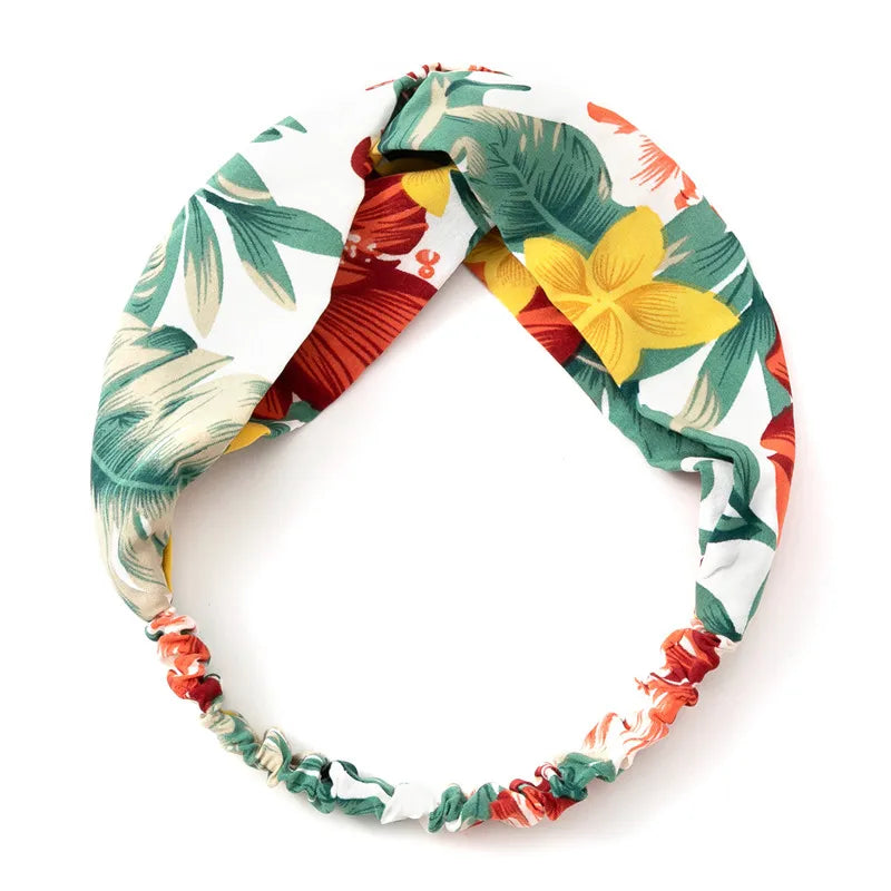Fashion Women Girls Summer Bohemian Hair Bands Print Headbands Vintage Cross Turban Bandage Bandanas HairBands Hair Accessories