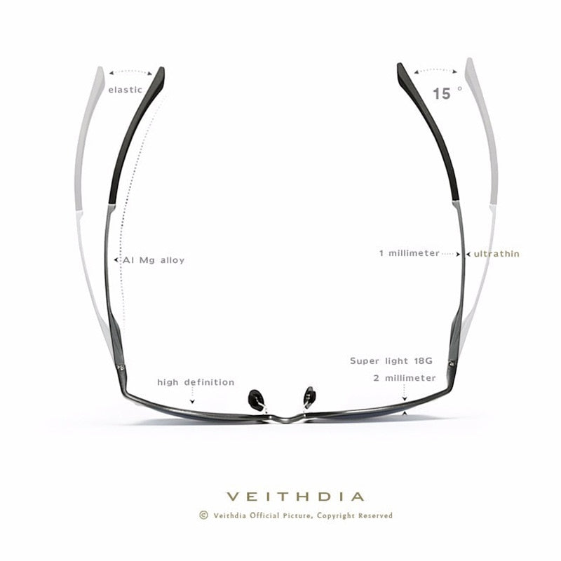 VEITHDIA Men Sunglasses Retro Aluminum Male Sports Driving Sun Glasses Polarized Lens Vintage Women Eyewear Accessories 6625 - KiwisLove