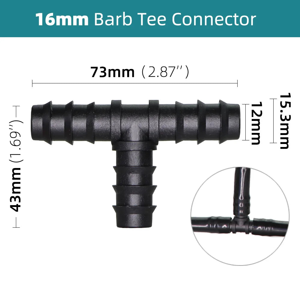10PCS Garden Plastic Watering Connector 16mm 90 degree Barbed Elbow for Micro Dripping Irrigation 1/2 "PE Pipe Tubing Hose Fitti