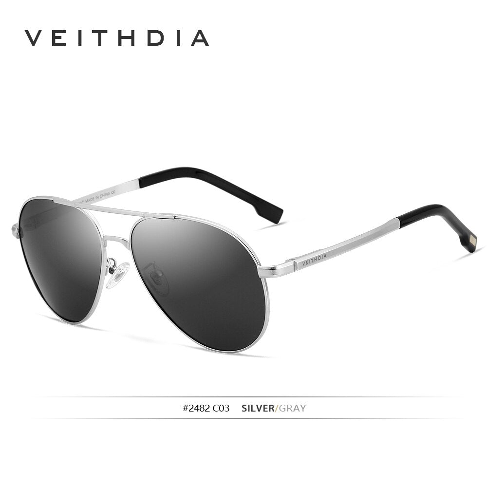 VEITHDIA Men Vintage Polarized UV400 Sunglasses Outdoor Classic Women Sun Glasses Coating Lens Driving Eyewear For Male 2482 - KiwisLove