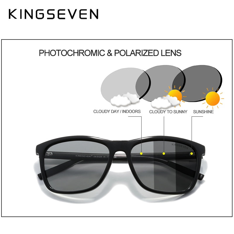 KINGSEVEN Brand Aluminum Frame Sunglasses Men Polarized Photochromic Sun glasses Women's Glasses Accessories - KiwisLove