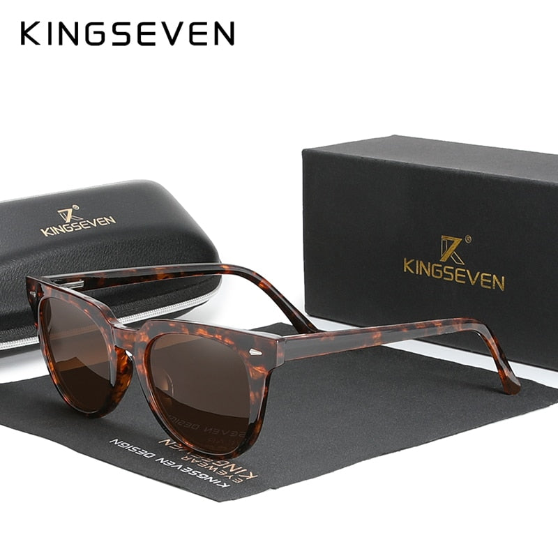 KINGSEVEN 2019 Polarized Square Sunglasses Men Women Zebra Wooden Frame Mirror Flat Lens Driving UV400 Eyewear - KiwisLove