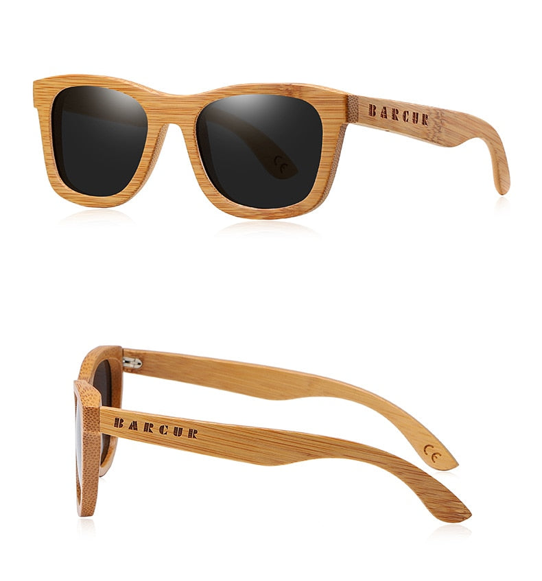 BARCUR Retro Men Sun Glasses Women Polarized Sunglasses Bamboo Handmade Wood Sunglasses Beach Wooden Glasses Oculos de sol - KiwisLove