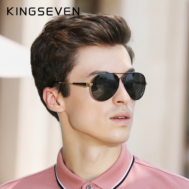KINGSEVEN Men‘s Driving Glasses Aluminum 2020 Sunglasses Men Polarized Pilot Frame Anti-Glare Mirror Lens Fishing Women Eyewear - KiwisLove