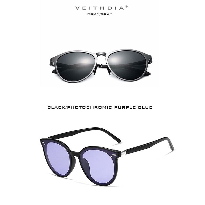 VEITHDIA Brand 2PCS Packs Aluminum Magnesium Photochromic Sunglasses Polarized UV400 Lens Eyewear Accessories Male Sun Glasses - KiwisLove