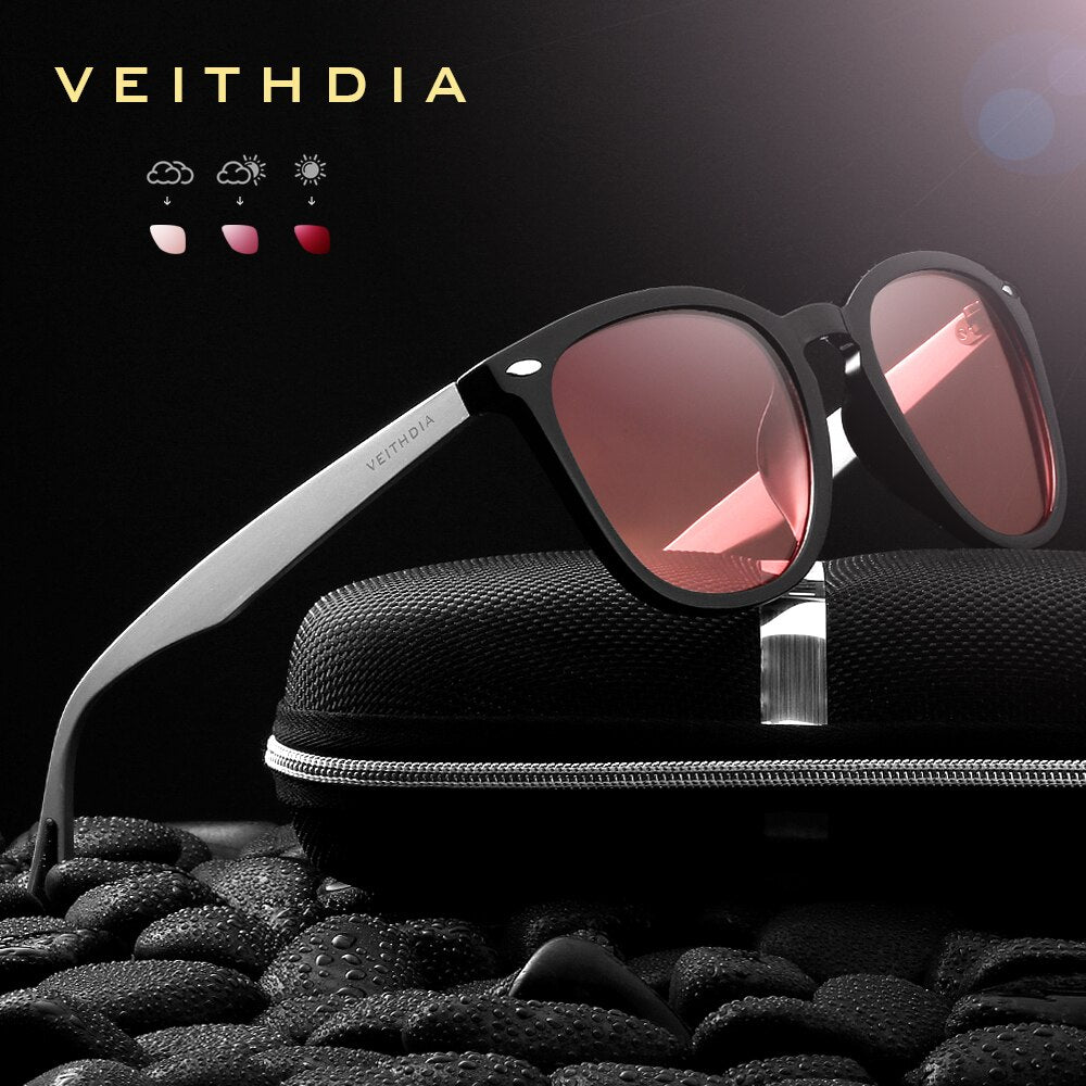 VEITHDIA Sunglasses Unisex Aluminum+TR90 Men's Photochromic Mirror Sun Glasses Eyewear Accessories Fashion For Men Women 6116 - KiwisLove