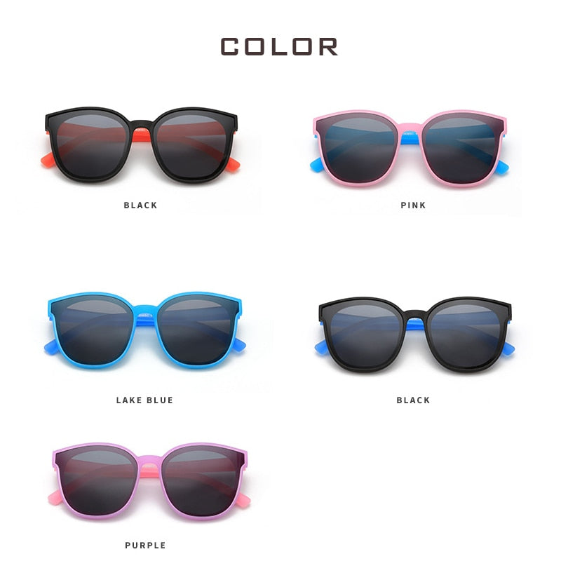 Kids Sunglasses Polarized Brand Sun Glasses For Boy Girl Children Carton Silicone Flexible Child Spectacles UV400  Eyewear 18065 - KiwisLove