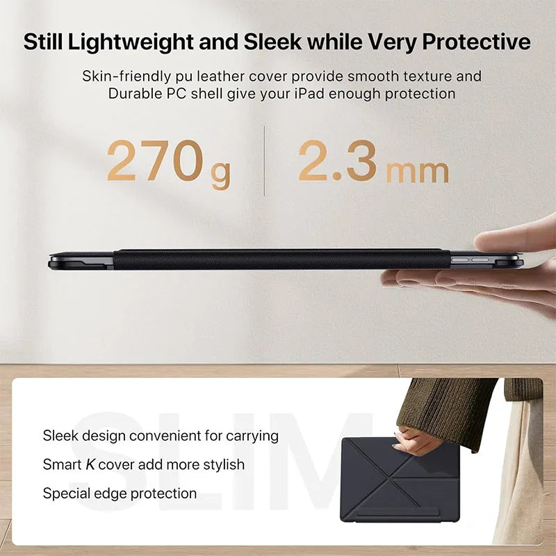 For iPad A16 11th 2025 Air11 13 inch M2 M3 Ipad Pro11 12.9 13 2024 M4 Magnet Detachable Cover Ipad Air4 5 6 7 10th Gen Capa