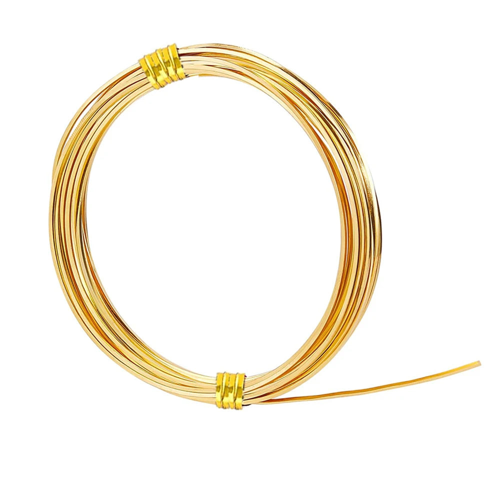 1PCS Length 6 meters Square Coppers Wire Diameter 0.6mm,0.8mm,1.0mm Half Hard Yellow Brass Wire for Jewelry Beading Craft Work