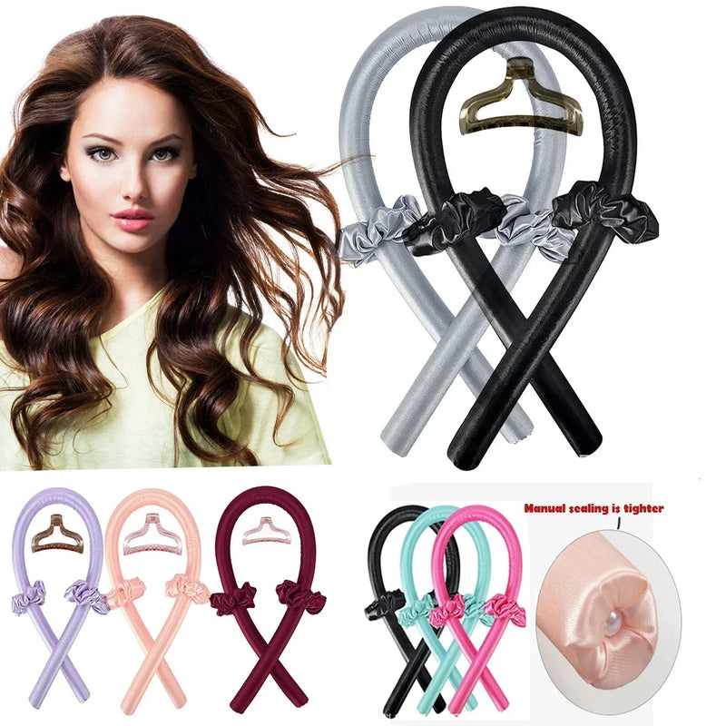Heatless Curling Rod Headband No Heat Silk Curls Ribbon Hair Rollers Sleeping Soft Headband Lazy Hair Curlers Hair Styling Tools - KiwisLove