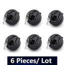 6/4/2PCS Marine Boat Round Deck Lock With Key Black Plastic Flush Pull Slam Latches Lift Ring Handle for Yacht RV Deck Hatches - KiwisLove