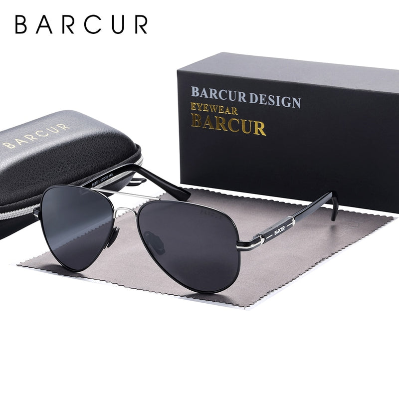 BARCUR Original Brand Fashion Sunglasses Men Polarized Comfortable Pilot Women Sun Glasses for Man Eyewear Oculos Gafas De Sol - KiwisLove