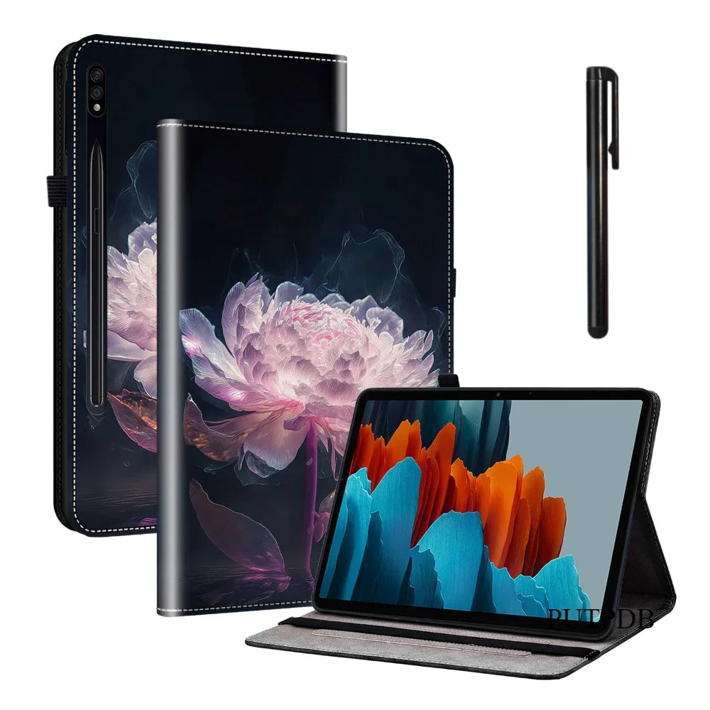 Case for Samsung Galaxy Tab A9+Plus 11 A8 10.5 A7 Lite 8.7 Tablet Cover Tab S6 Lite 10.4 S7 11 S8+S9+FE 12.4 Faux Leather fundas