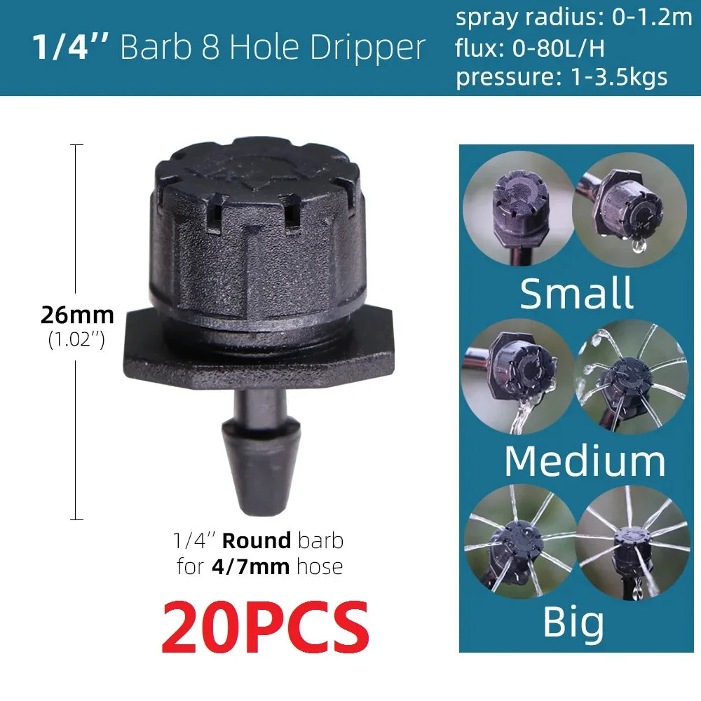5-50M Garden Drip Irrigation System Automatic Watering Water Hose Micro Drip Watering Kits with Adjustable 8 Holes Drippers