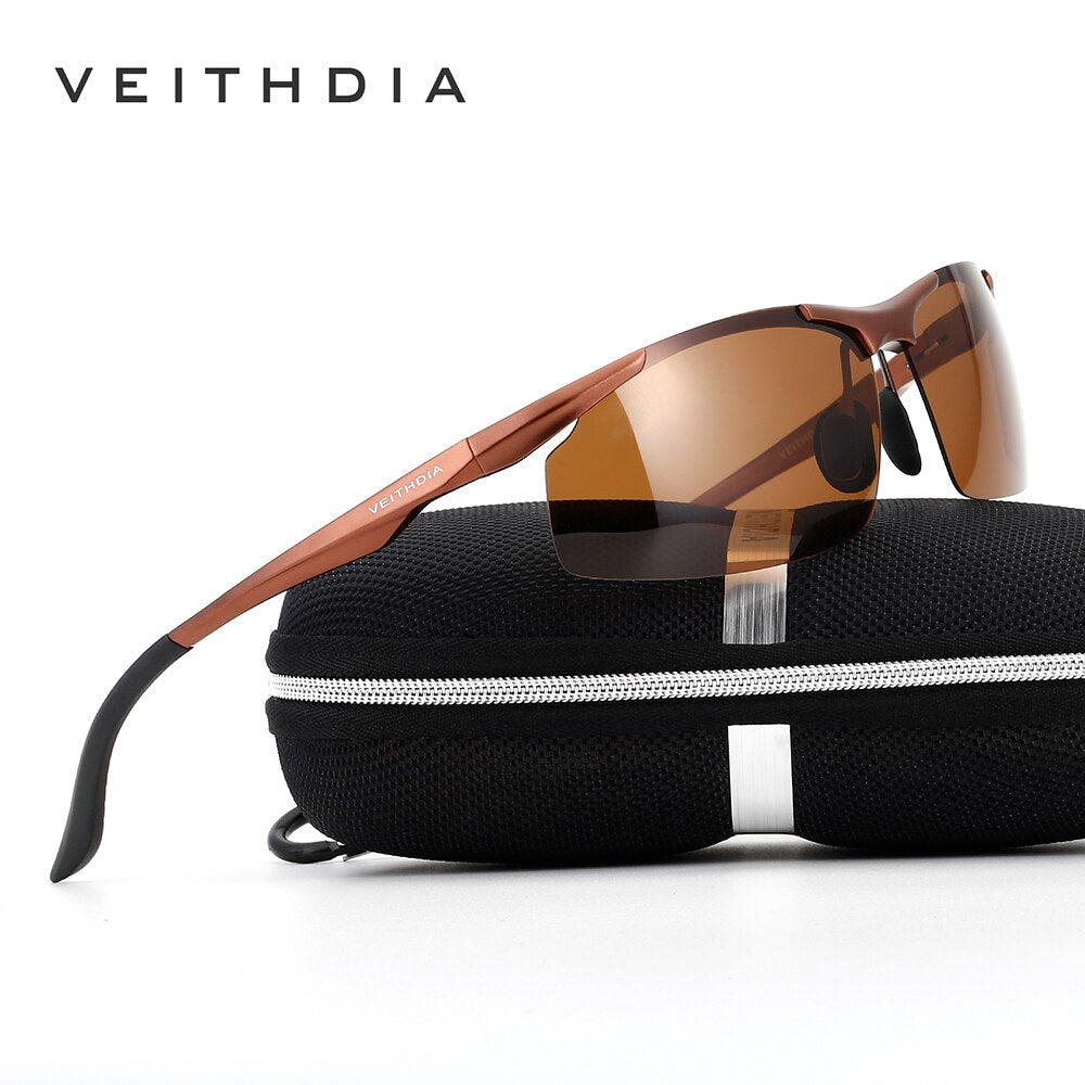 VEITHDIA Brand Sunglasses Aluminum Men Polarized UV400 Lens Rimless Driving Fishing Sun Glasses Sports Eyewear For Male V6535 - KiwisLove