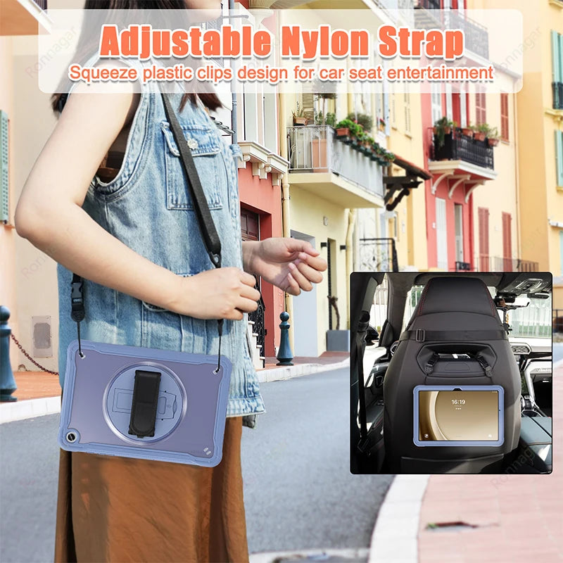 New Light Shockproof Rugged Cover for Samsung Tab A9 Plus 11 Inch 2023 Cases Galaxy Tablet A9+ 11" 5G Stand Hand& Shoulder Strap