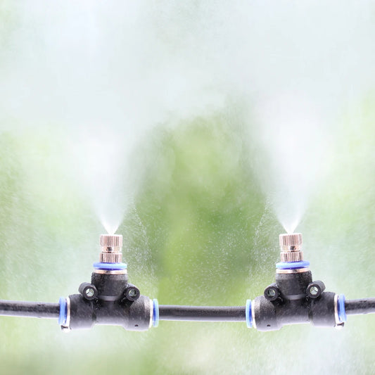 10PCS 6mm Garden Irrigation Blue Black Quick Push Atomizing Nozzle Low Pressure Cooling System Watering Tee Assembly Connector