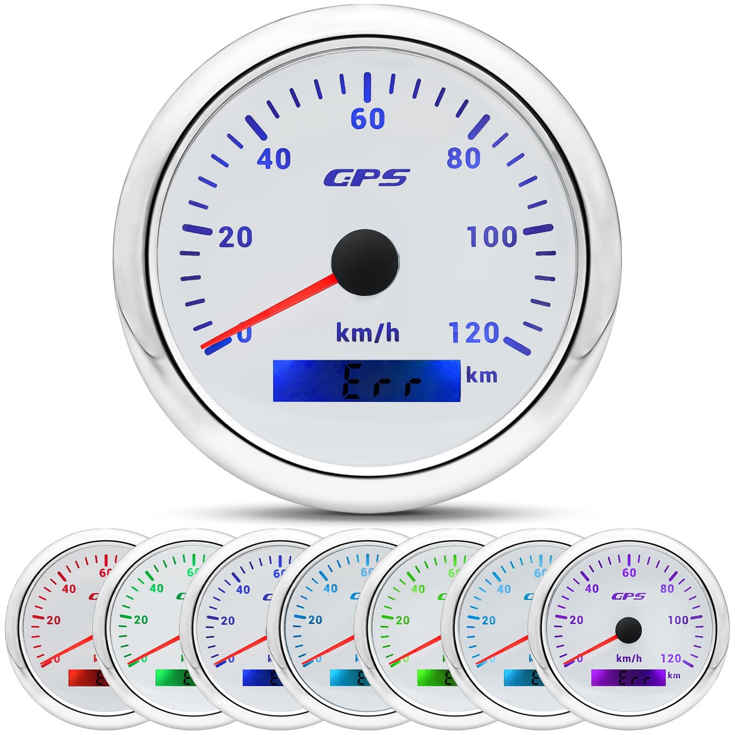Waterproof 200km/h 120kmh 80km/h 85mm GPS Speedometer With Antenna Speed Meter 7 Colors Backlight For Motorcycle Yacht Boat Car - KiwisLove