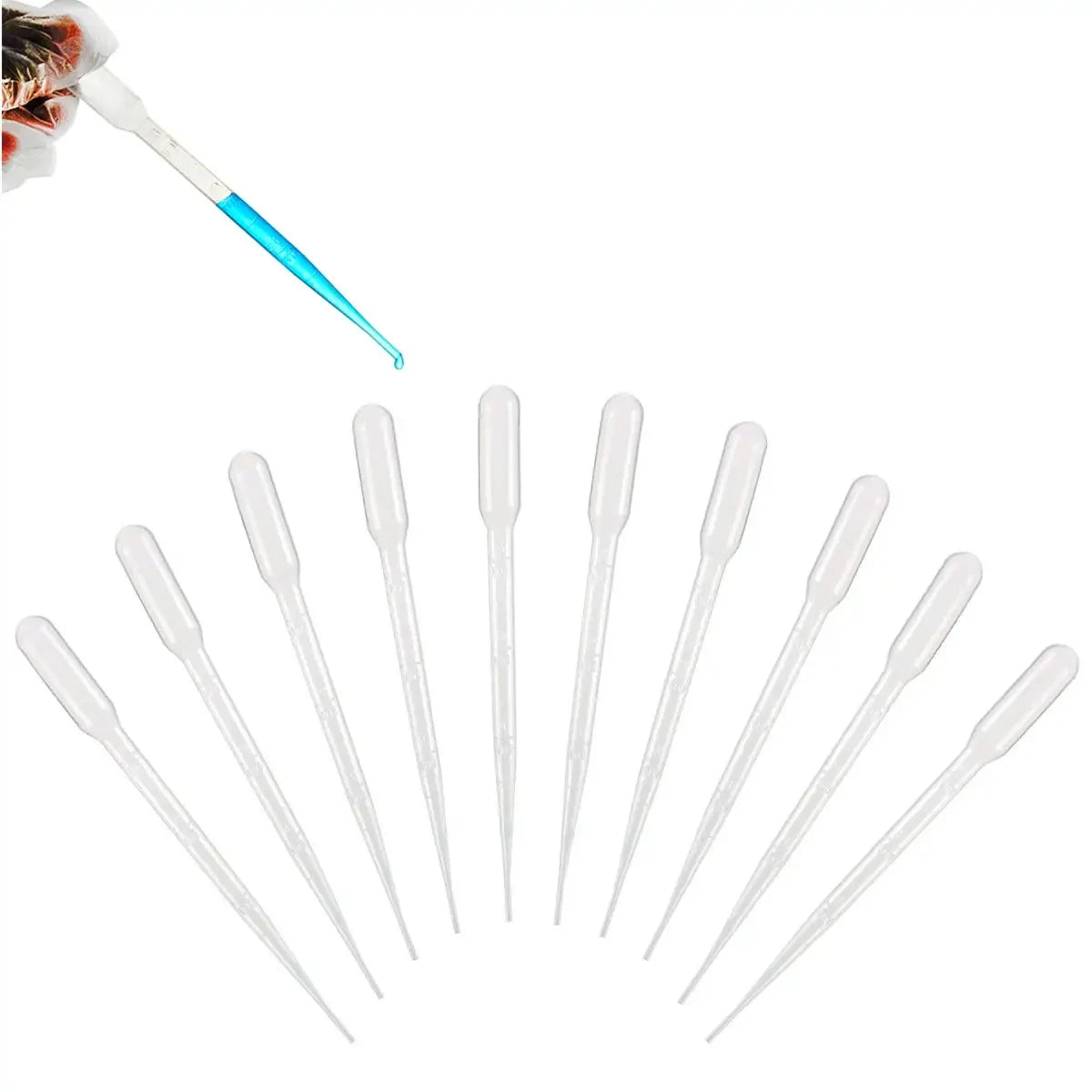 100Pcs/Lot Laboratory Pipette 1ml 2ml 3ml 5ml Plastic Disposable Graduated Container Liquid Dropper Equipment Straw Makeup Tools - KiwisLove