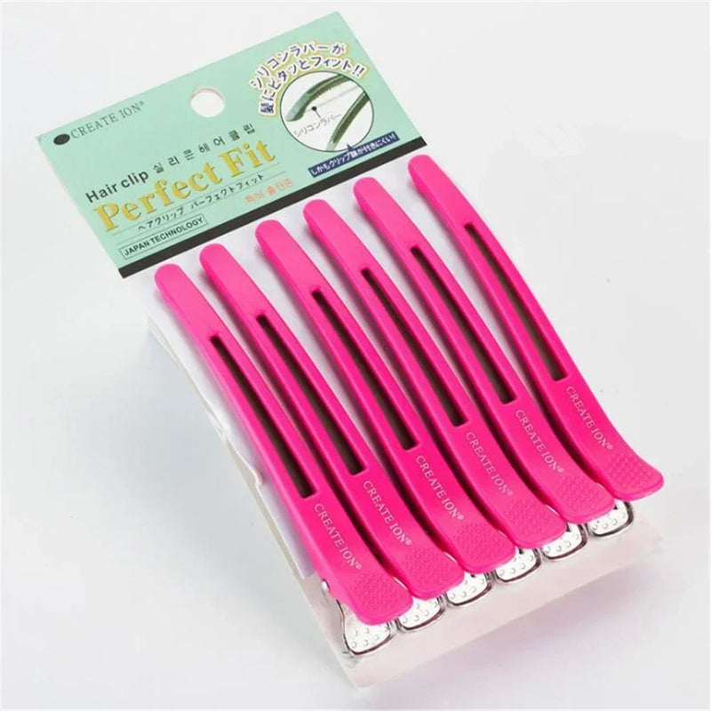 6Pcs Professional Hairdressing Salon Hairpins Black Plastic Single Prong DIY Alligator Hair Clip Hair Care Styling Tools