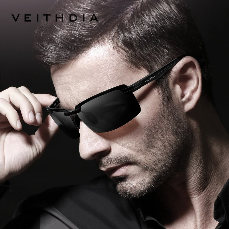 VEITHDIA Sunglasses Men Polarized UV400 Lens Rectangle Rimless Sport Driving Fishing Sun Glasses Al-Mg Eyewear For Male 6510 - KiwisLove
