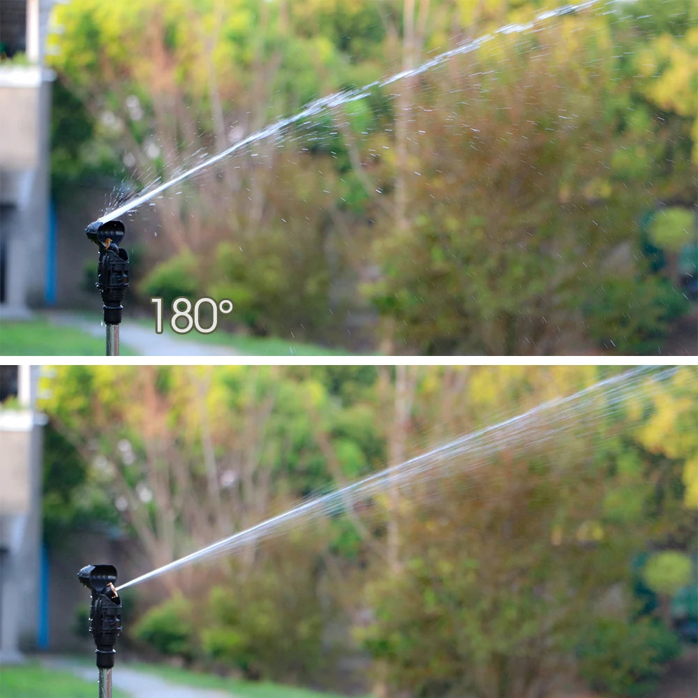 1pcs Outdoor 1/2 "" 360° Black Rotating Automatic Sprinkler Garden Lawn Water Irrigation Nozzle Steel Ball Drive Rotary Sprayer