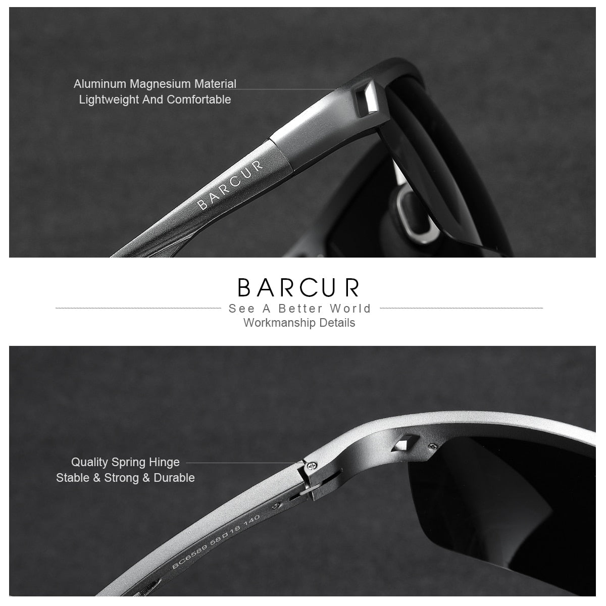 BARCUR Original Aluminium Mens Sunglasses Polarized UVA&B Protection Light Weight Sun Glasses for Man Women Sports Eyewear - KiwisLove