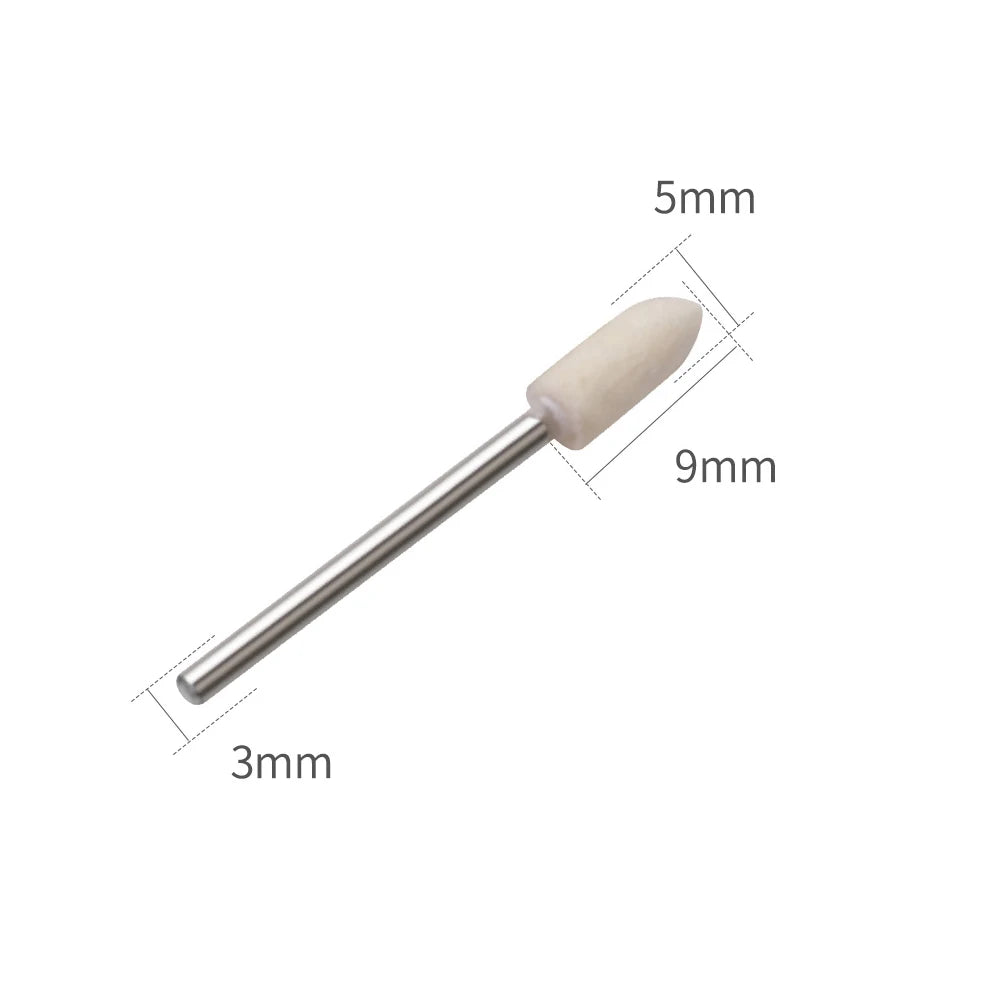 5-50pcs 4-12mm Felt Polishing Buffing Wheel with Shank Wool Felt Polishing Pad Shank Kit Set for Rotary Tools 3mm/6mm Shank