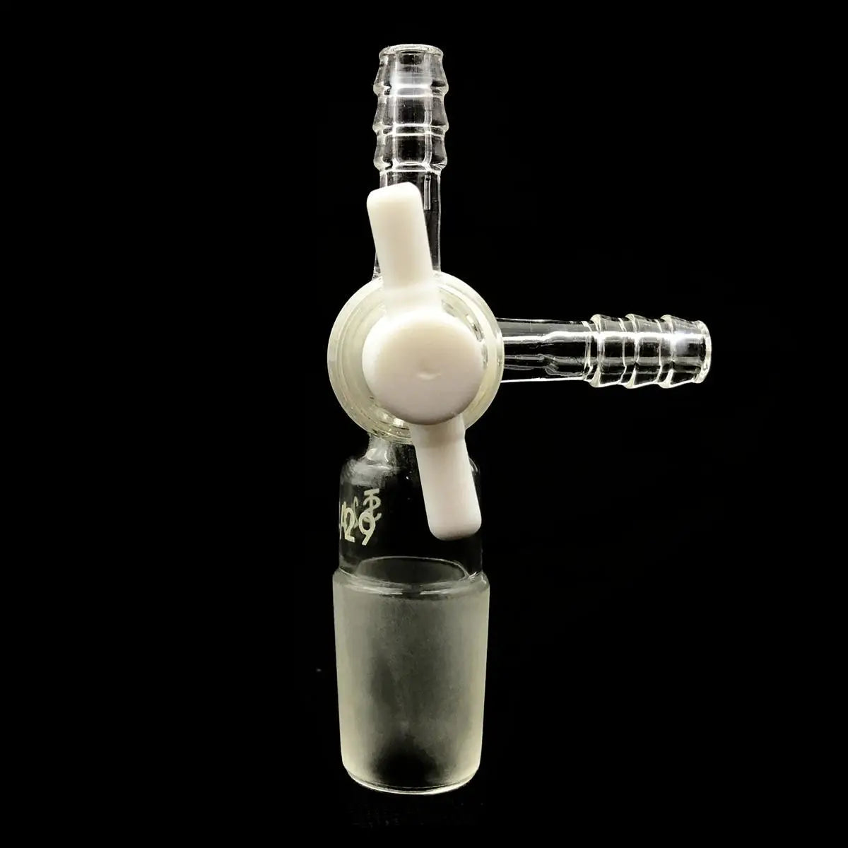 14/23 19/26 24/29 29/32 #34 #40 Borosilicate Glass 3 Ways Tee Vacuum Adapter With PTFE Stopcock - KiwisLove