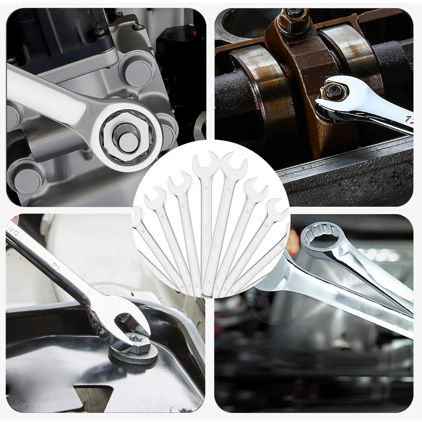 Dual-use plum blossom open end Ratchet wrench 7MM-24MM Combination spanners nut cutter combined Key Repair hand tools