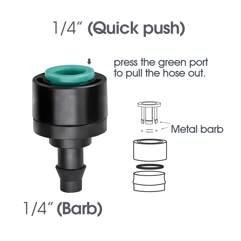 10/20PCS 1/4'' Quick Push 2/3/4 Ways Plug Heavy Duty Stake 4/6-7MM Hose Couping Pneumatic Fittings Aquarium for Garden  Attachme