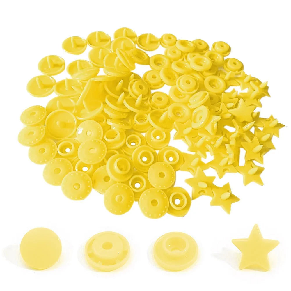 25-100sets Star Shape T5 Plastic Snap Buttons For Clothing DIY Garment Press Stud Fasteners Used to diapers/Bibs/Bags/Folder/