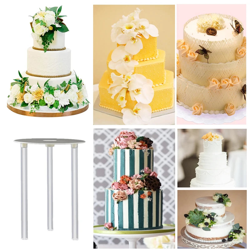 Plastic Cake Dowel Rods Set White Cake Sticks Support Rods Separator Plates Multilayer Cake Stand Suspended Gasket