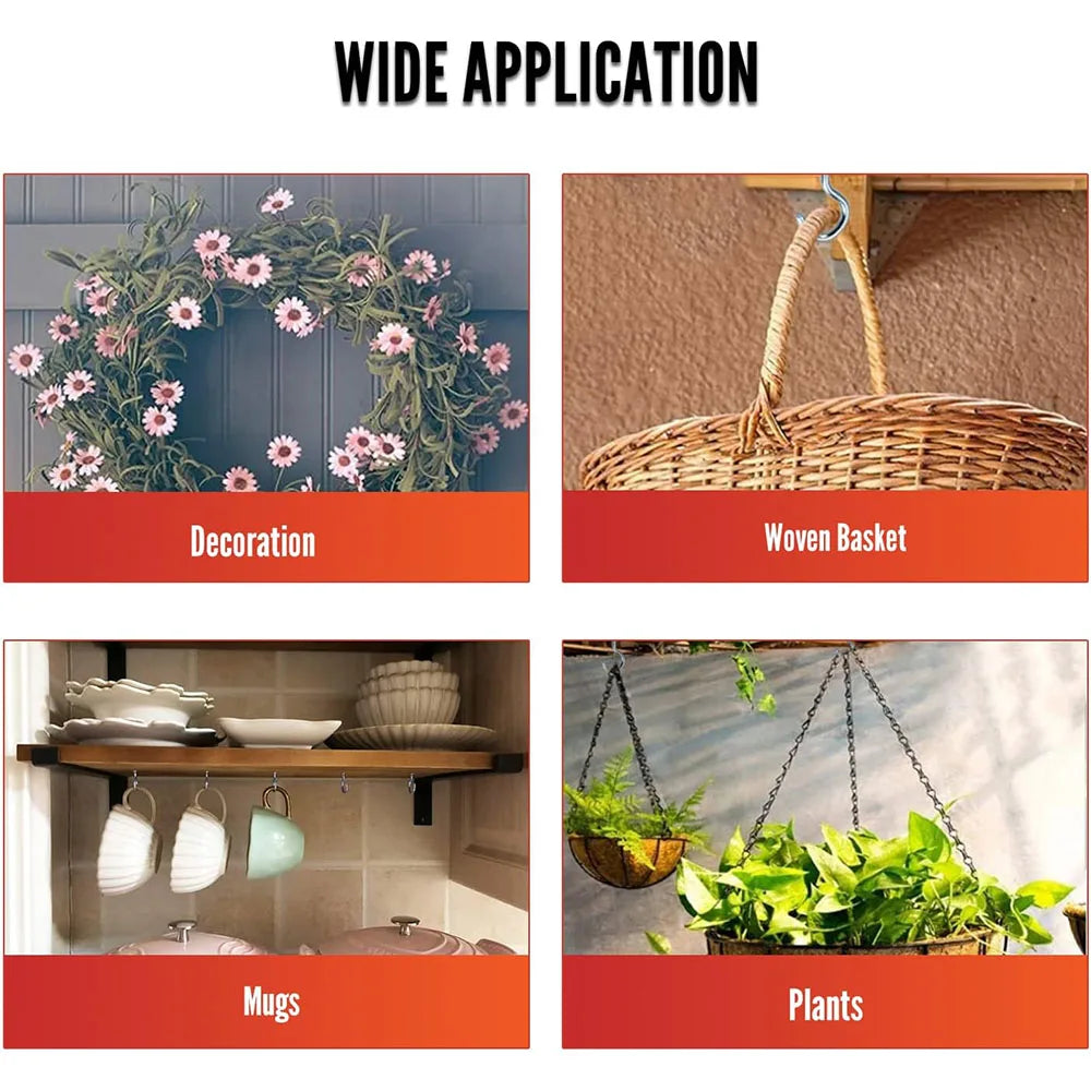 NINDEJIN 10pcs/pack Screw Hook Blue Zinc Steel 10-16# Heavy Duty Screw in Ceiling Hook Kitchen Cup Hook 1-8# Hooks for for Hanging Plants - KiwisLove