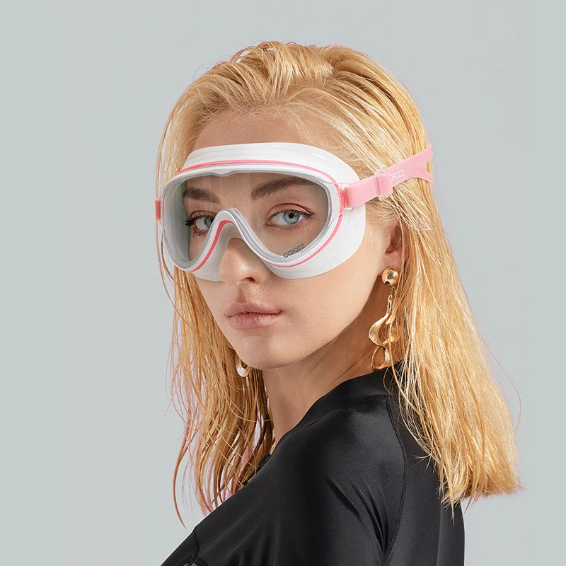 COPOZZ Large Frame Adults Swimming Goggles Professional Anti-Fog Sports Swim Eyewear Waterproof Swimming Glasses For Men Women