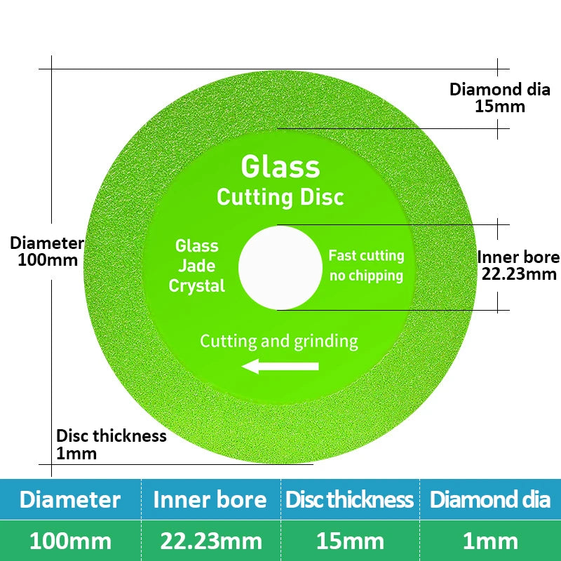 NINDEJIN 1pc Glass Cutting Disc 100mm 115mm 125mm Diamond Glass Cutting Blade Ceramic Tile Marble Polishing Grinding Saw Blade - KiwisLove