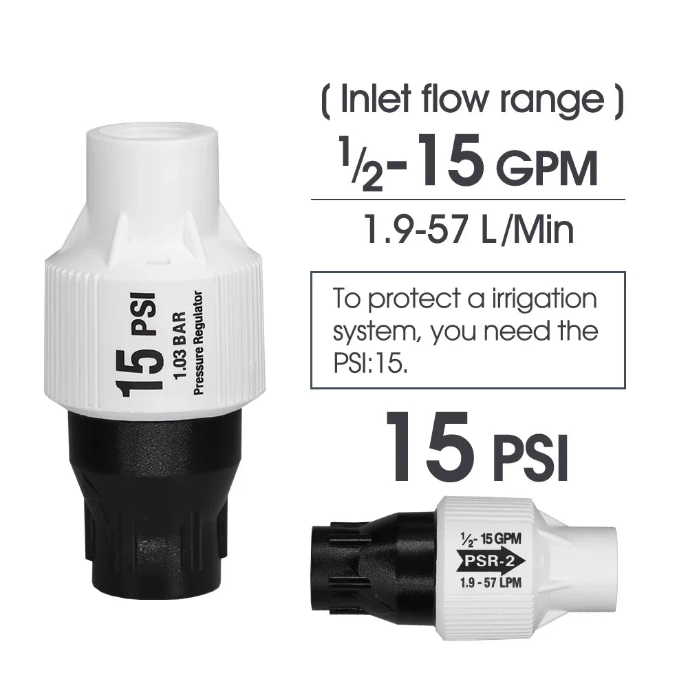 1pcs 15 PSI 3/4" 25mm Female Thread Adapter Connected Irrigation Faucet Pressure Reducer Pressure Regulator for Garden  Irrigati