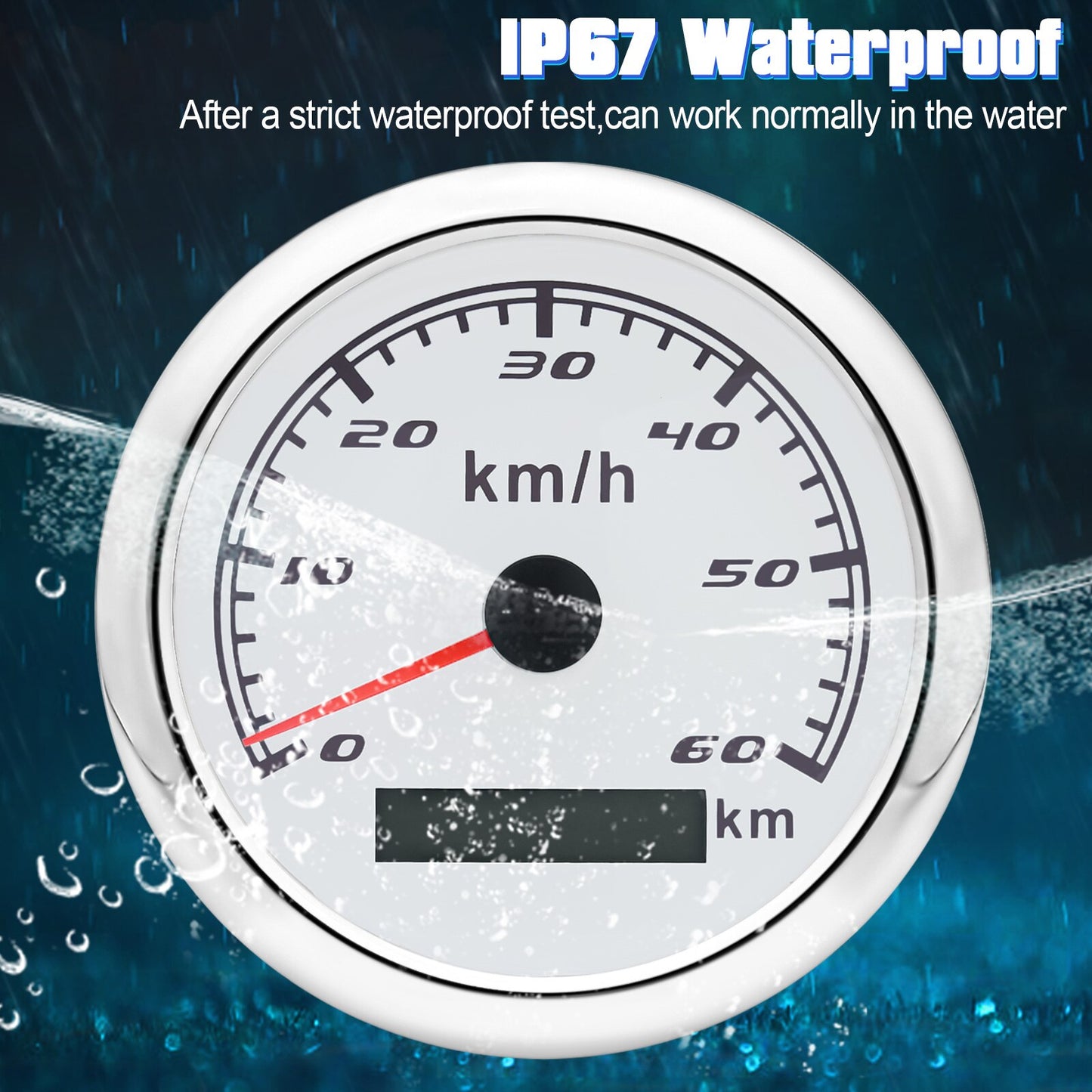 HD 12V 24V 85mm GPS Speedometer Gauge with GPS Antenna 120kmh 60kmh 30kmh 7 Color Backlight Speed Odometer Meter for Car Boat - KiwisLove