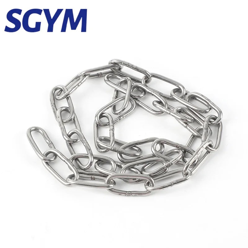 304 Stainless Steel Chain 1.2/3/4/5/6/8mm Diameter Hanging Swing Chain Lifting Pet Industry Welded Binding Chain Clothing Line
