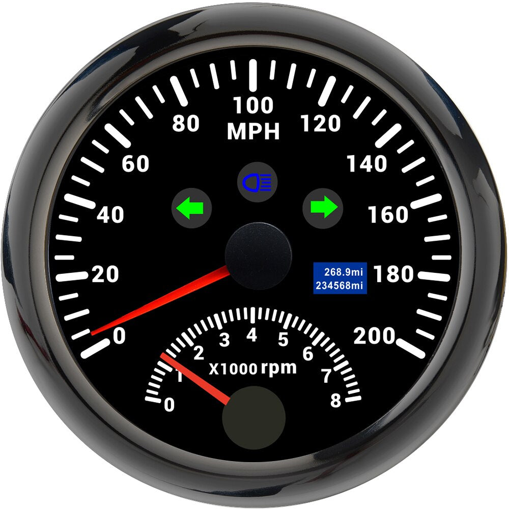 Waterproof Digital GPS Speedometer 85MM Boat Car Speed Meter Gauge 120KMH 200KMH 120MPH 200MPH Tachometer Gauge RPM Sensor 9-32V - KiwisLove