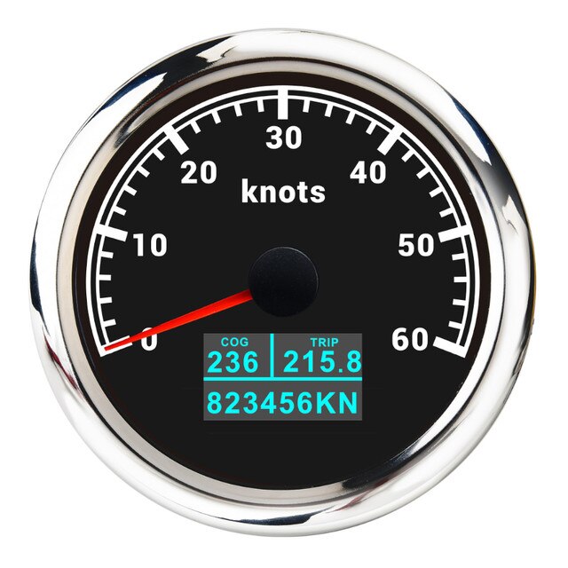 HD 85mm 3 in 1 Car Boat GPS Speedometer Gauge Digital speedometer Motorcycle gps 60km/h 60MPH 60knots Red LED With Antenna - KiwisLove