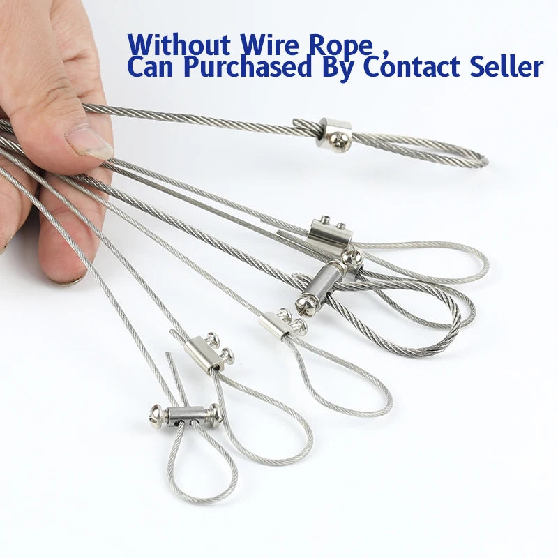 For 3mm Steel Wire Cable 1/8‘’ Clamp Double Hole Thread Locker Clamps Metal Copper Clips Sling Tools Fastening Accessories