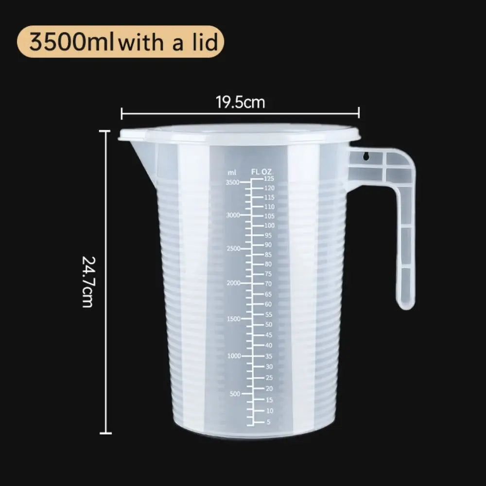 1PC Clear Graduated Measuring Cup Scale Plastic Transparent Mixing Cup Large Capacity With Lid Laboratory Beaker Kitchen Baking - KiwisLove