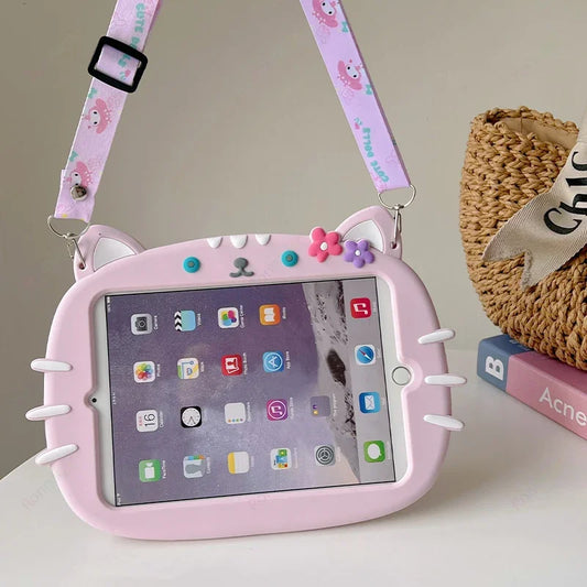 3D Cartoon Cat Funda For Xiaomi Redmi Pad SE Case 11" 2023 Xiaomi 6/6Pro 5/5Pro 11 inch 360 Rotating Case Kids Friendly Silicone
