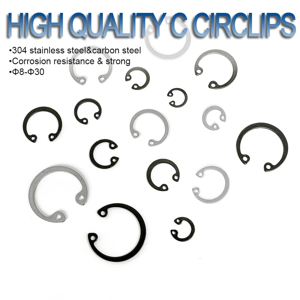 NINDEJIN 5-50pcs C type internal circlip retaining rings for hole stainless steel carbon steel circlip snap rings DIN472 - KiwisLove
