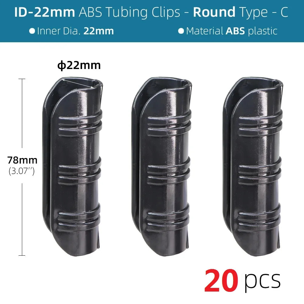 20PCS 5 Specif Greenhouse Frame Pipe Tube Clip Film Net Shade Sails Clamp 19/20/22/25/32MM Lamination Pressing Fixed Card Buckle