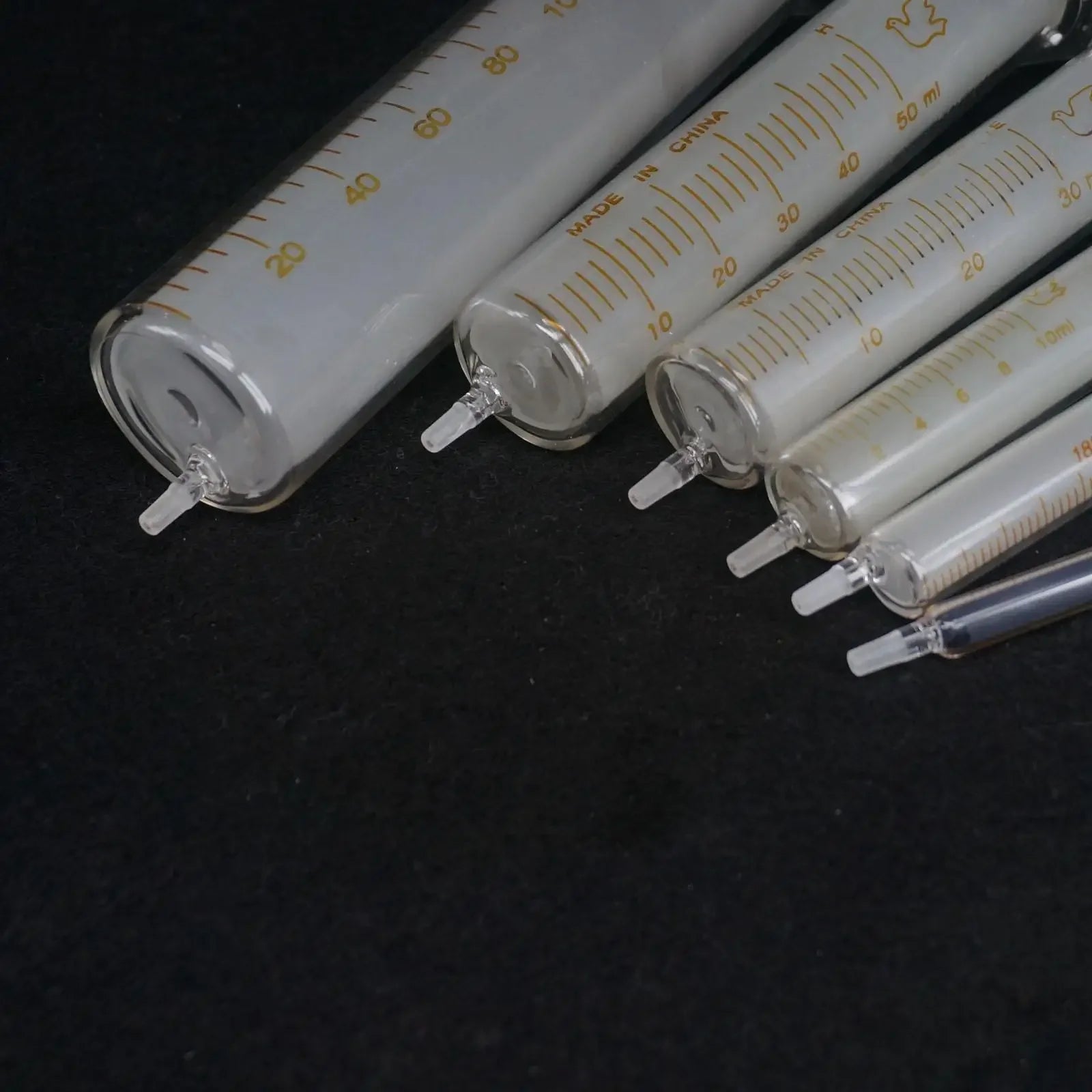 1/2//5/10/20/30/50/100ml Glass Syringe Injector Lab Sampler Standard D ...