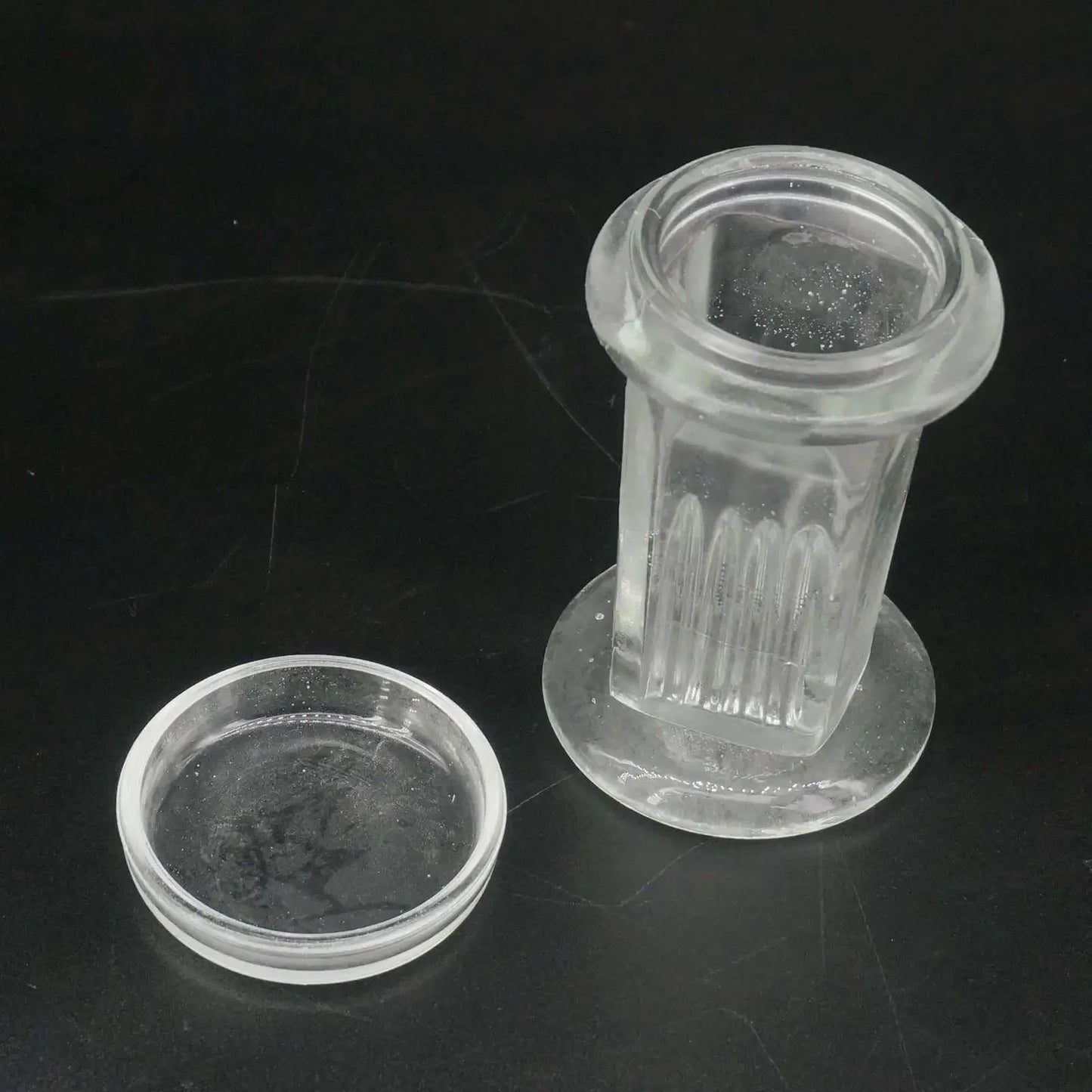 Round Microscope Glass Slide Staining Jar with Lid For Lab Apothecary Chemist - KiwisLove